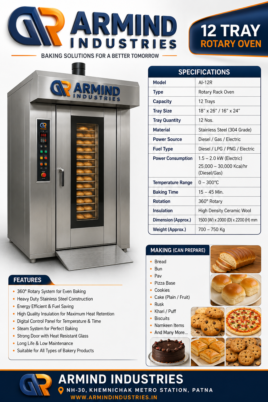 12 Tray Rotary Oven by Armind Industries