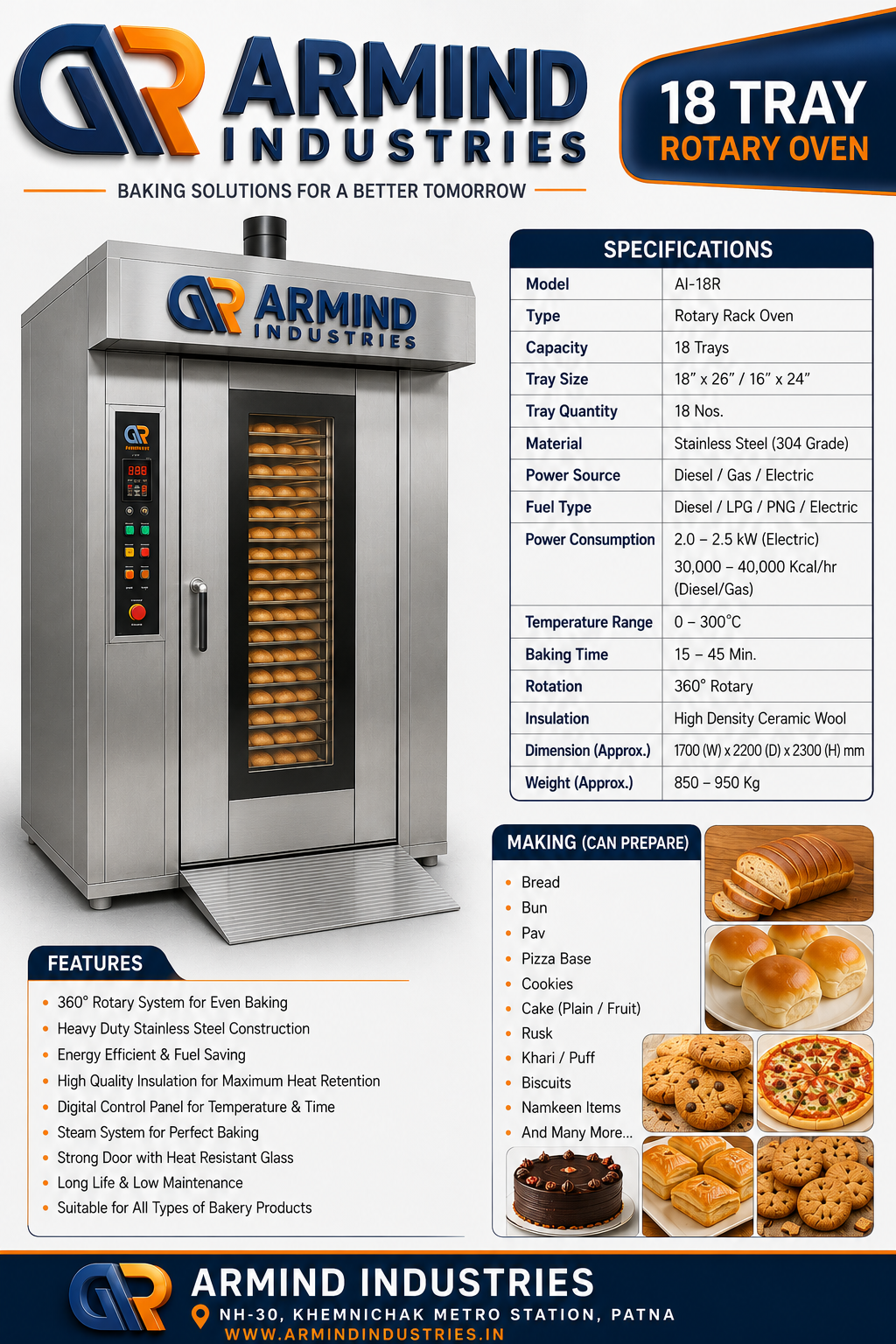 18 Tray Rotary Oven by Armind Industries