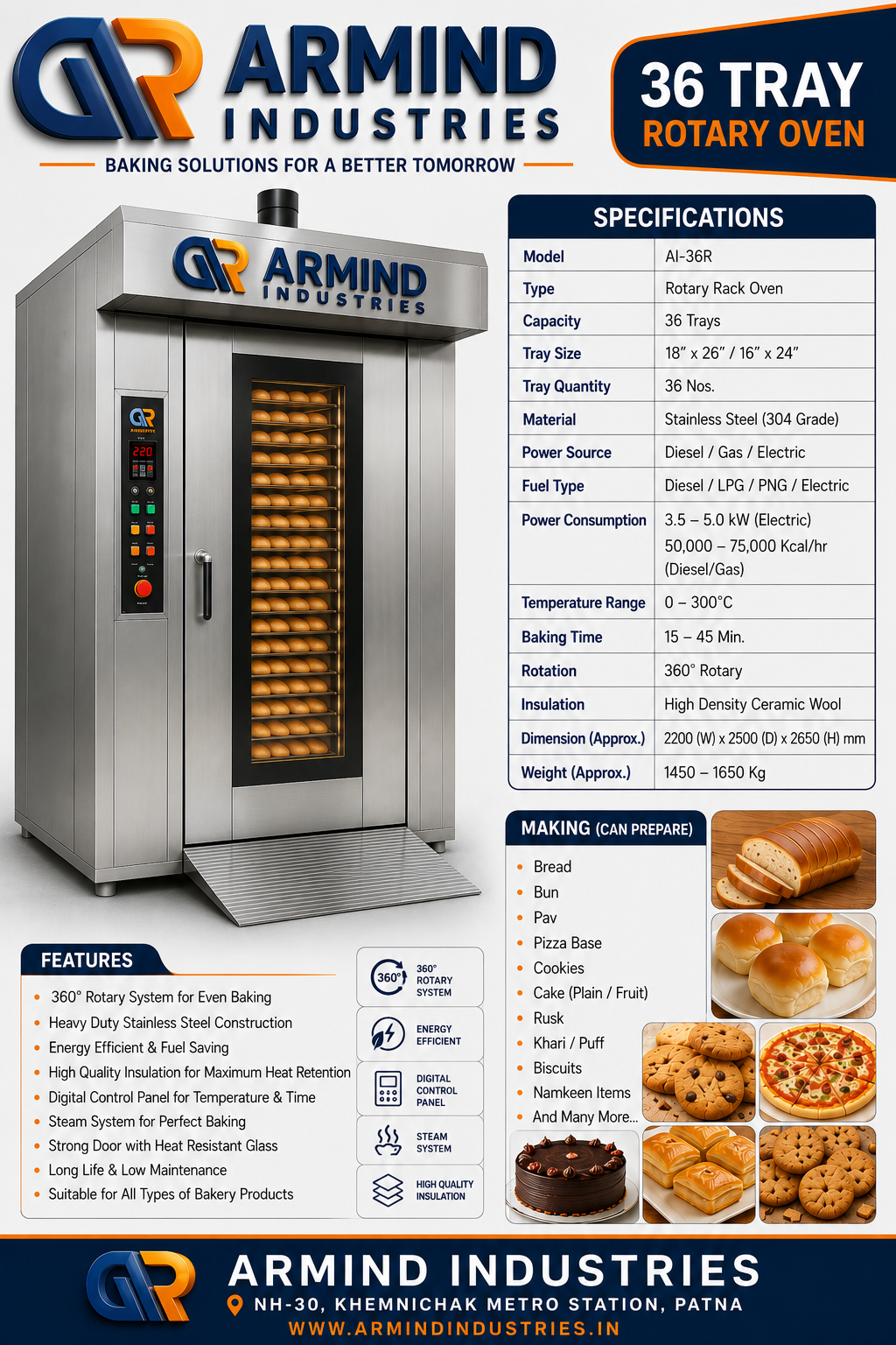 36 Tray Rotary Oven by Armind Industries