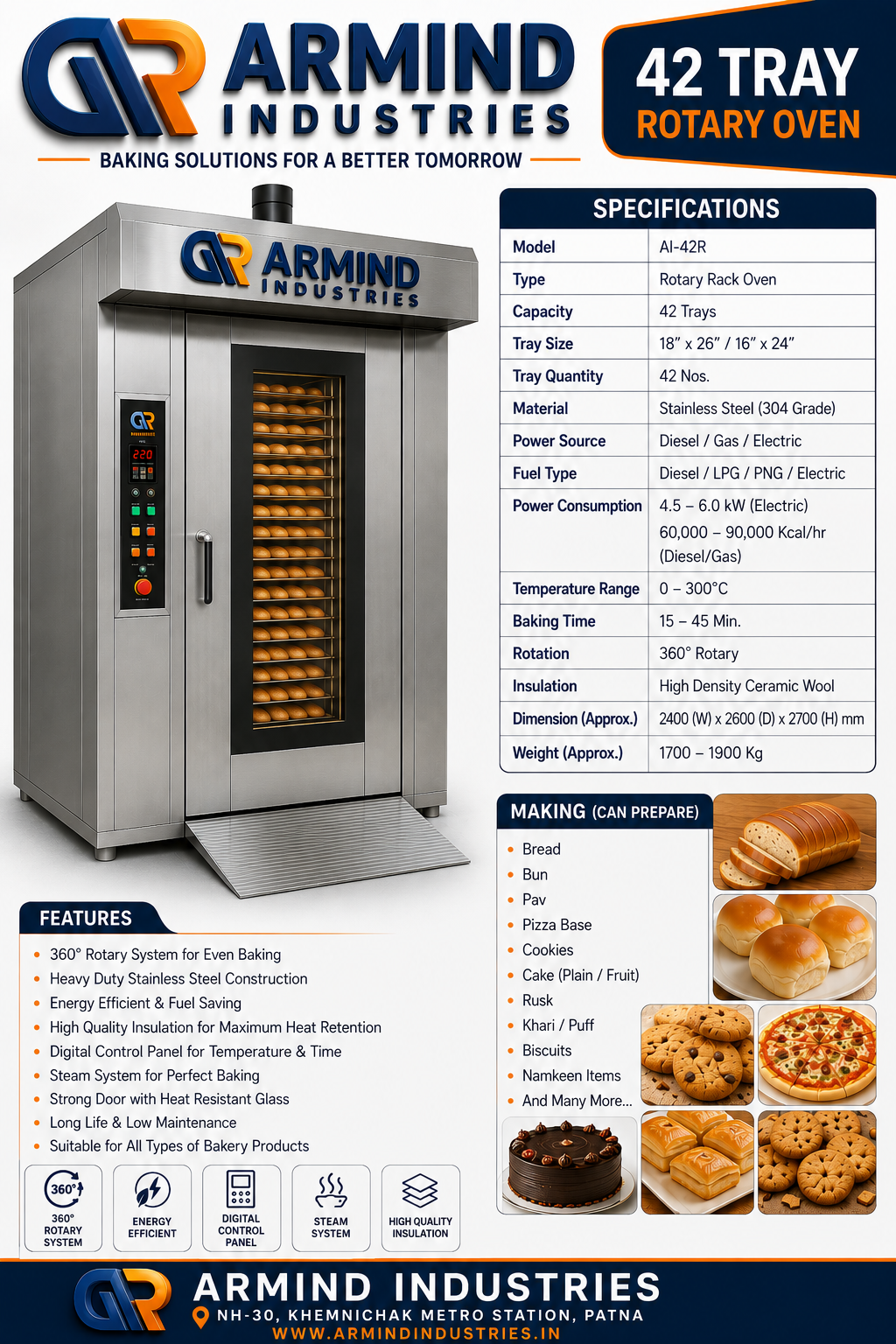 42 Tray Rotary Oven by Armind Industries