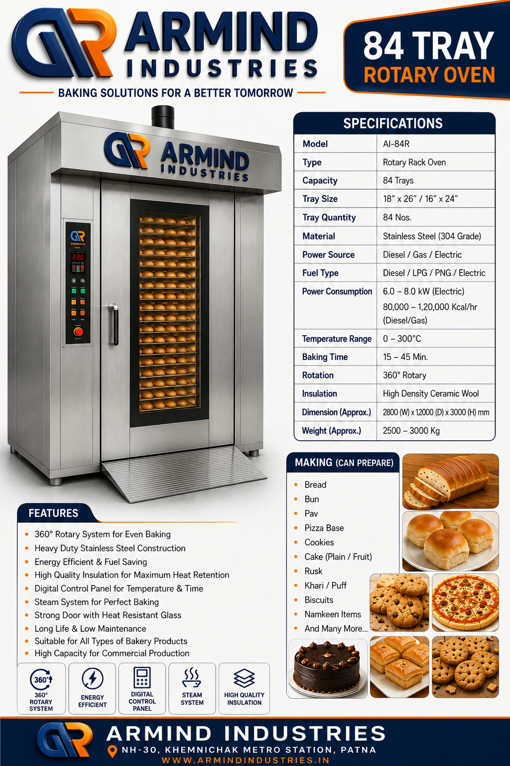 84 Tray Rotary Oven by Armind Industries