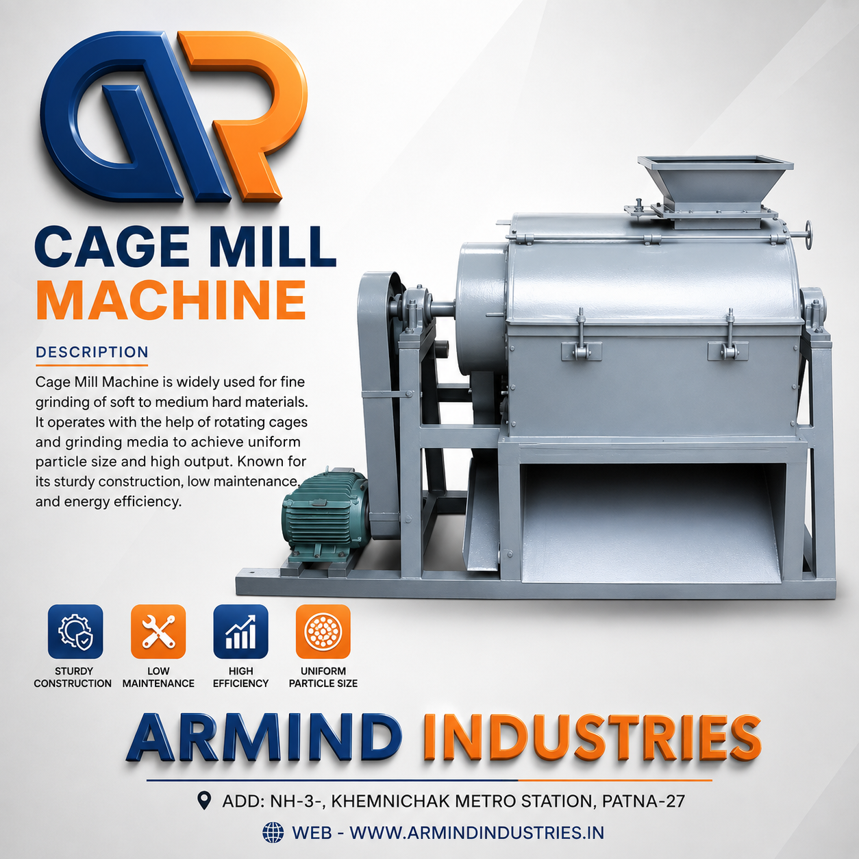 Cage Mill Machine - Grinding & Milling Machines manufacturer Bihar
