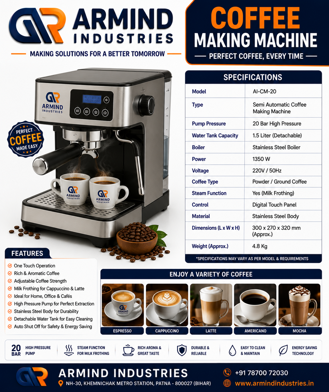 Coffee Making Machine - Food Processing Machines manufacturer Bihar