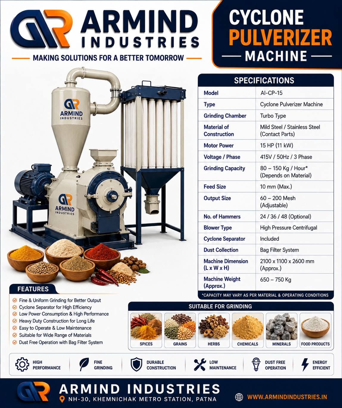 Cyclone Pulverizer Machine - Grinding & Milling Machines manufacturer Bihar