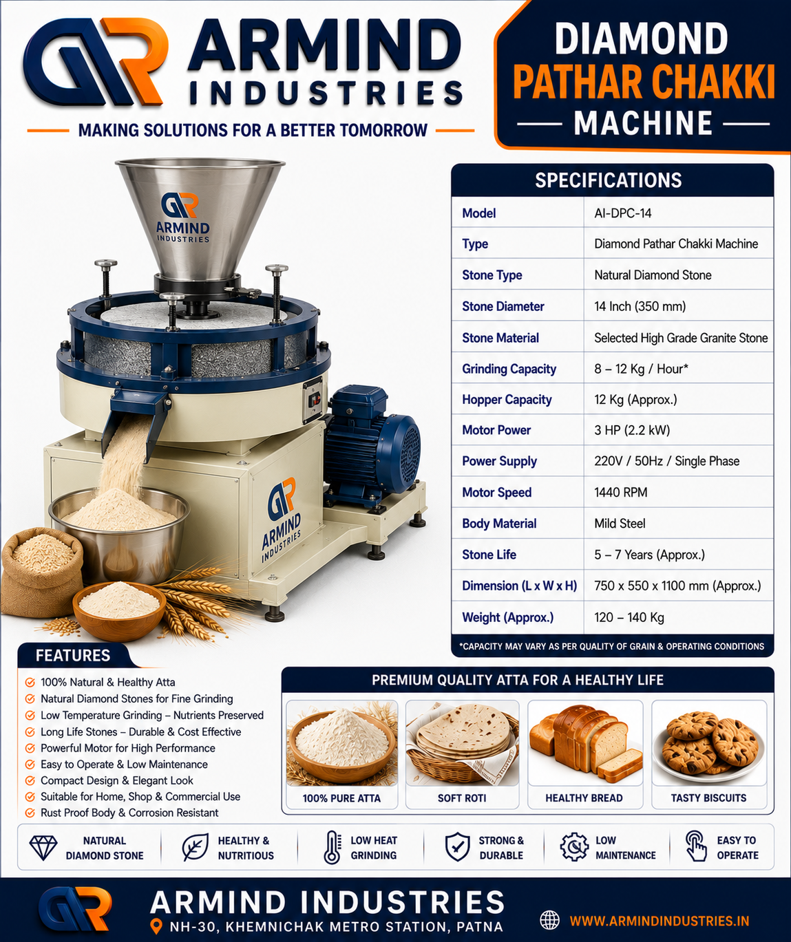 Diamond Pathar Chakki Machine - Grinding & Milling Machines manufacturer Bihar