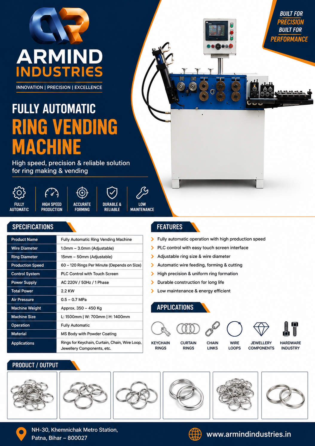 Fully Automatic Ring Vending Machine - Household & Daily Use Machines manufacturer Bihar