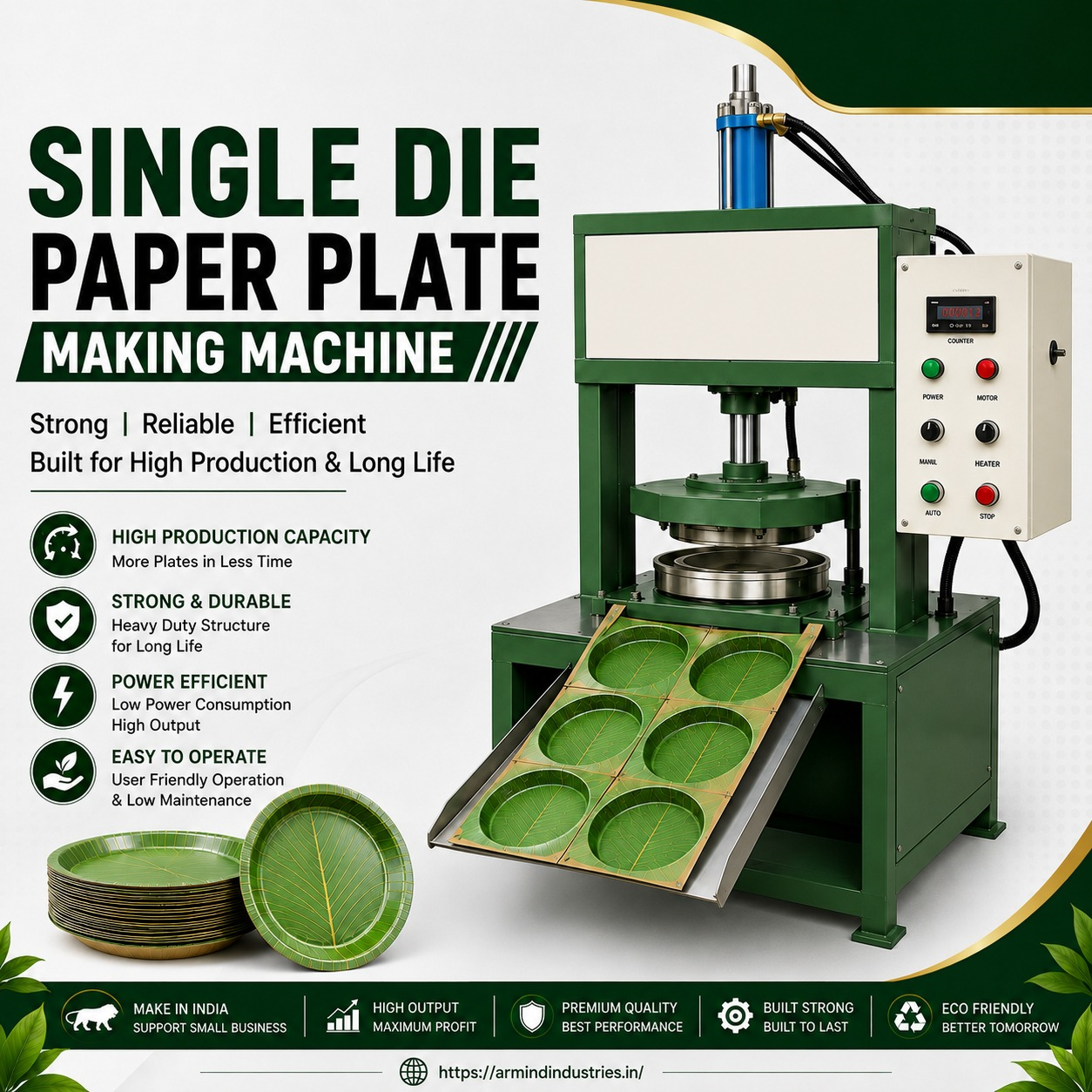 Hydraulic Paper Plate Making Machine - Paper Plate & Disposable Making Machines manufacturer Bihar