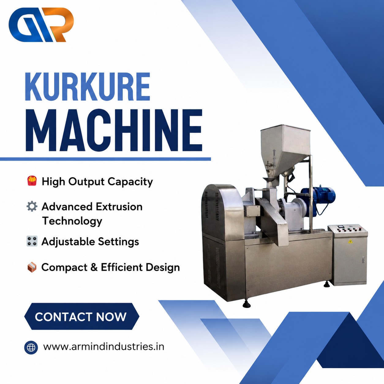 Kurkure Making Machine - Namkeen & Snacks Making Machines manufacturer Bihar