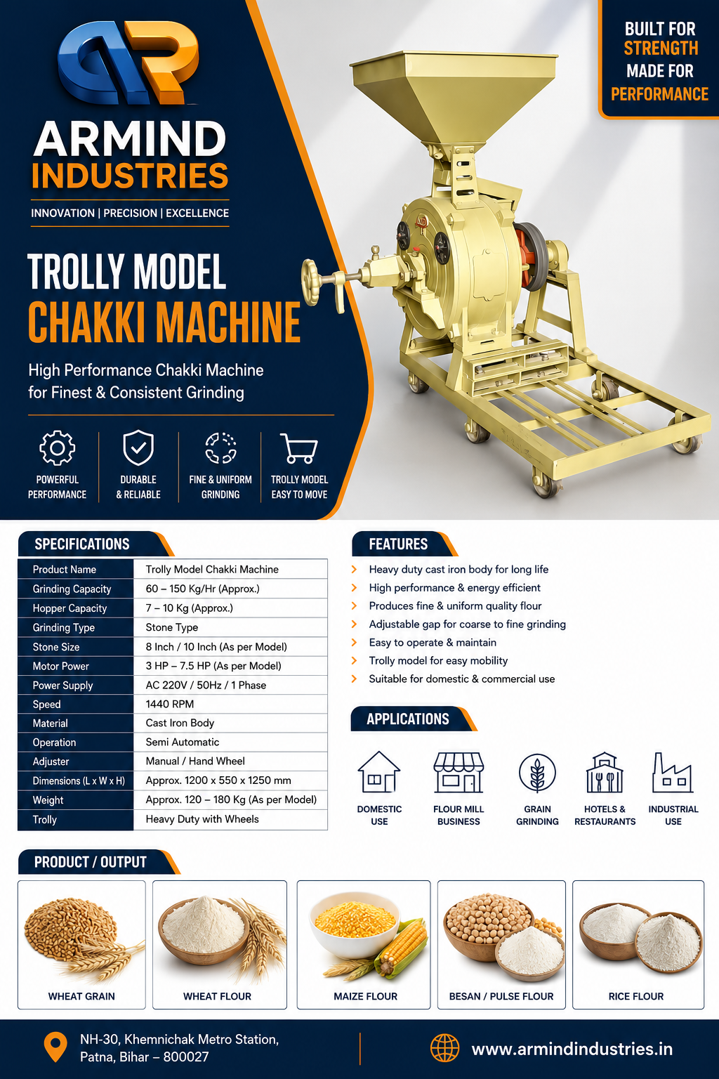 Trolly Model Chakki Machine - main image