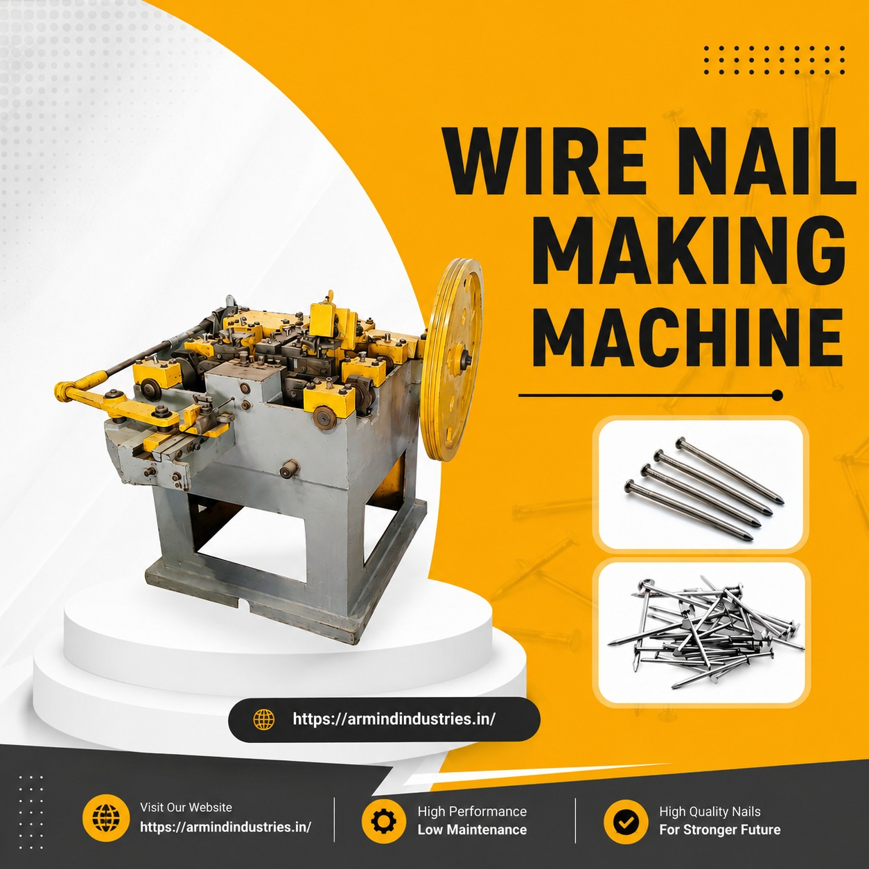 Wire Nail Making Machine - Construction & Hardware Machines manufacturer Bihar